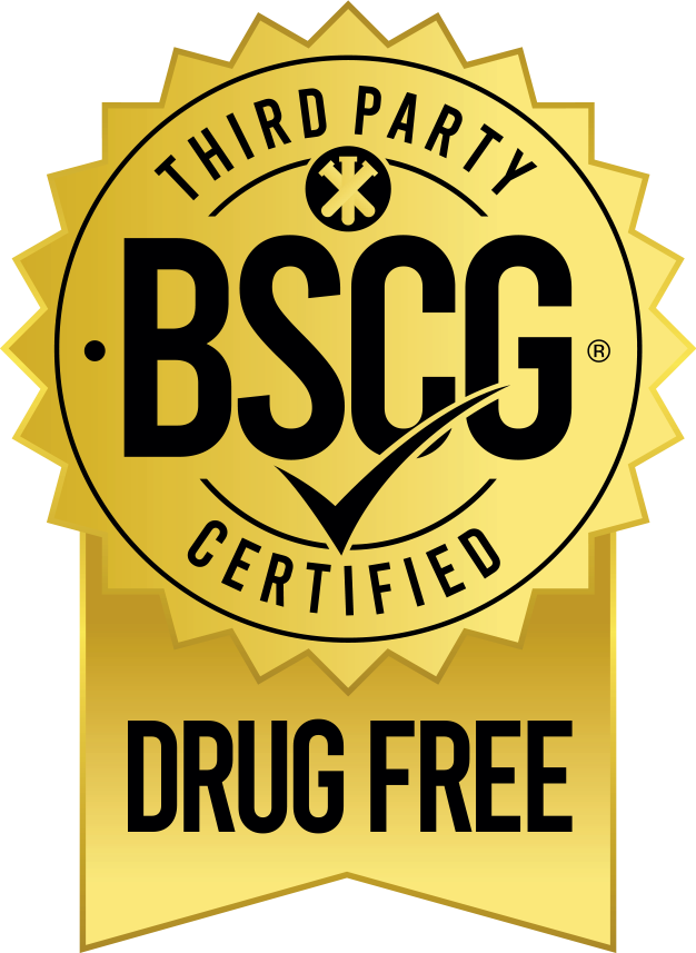 BSCG Certified Drug Free third-party seal